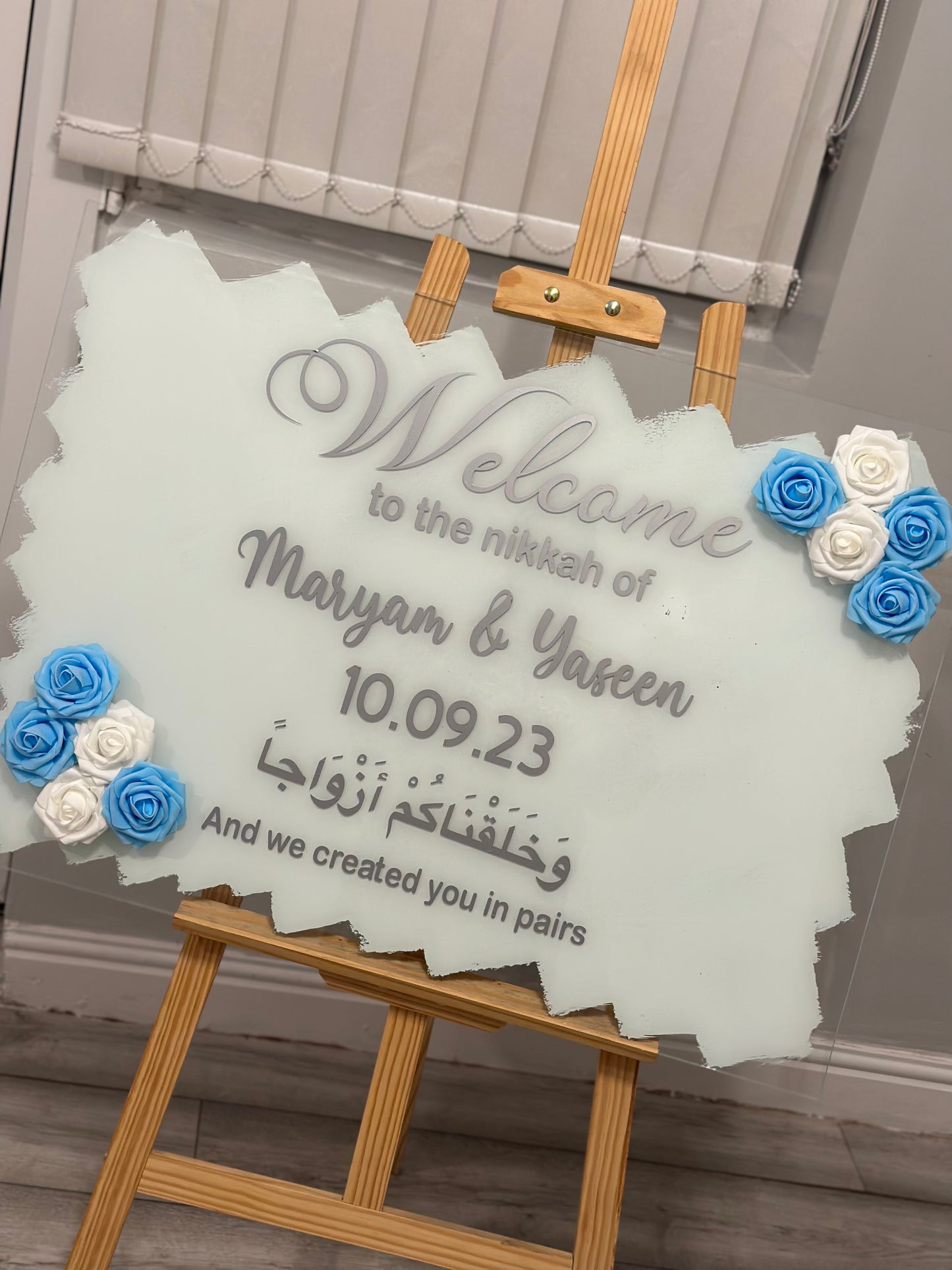 A1 glass welcome sign