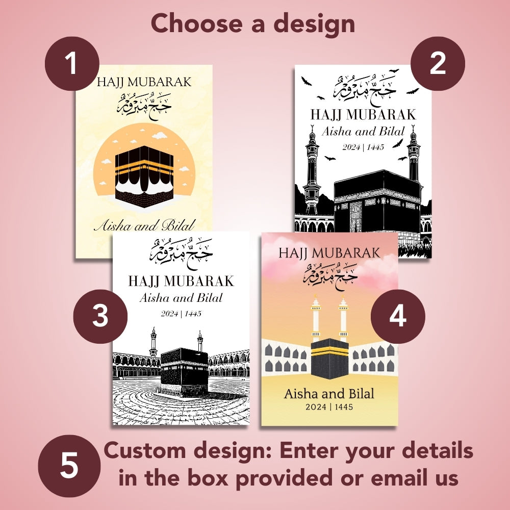 Personalised Hajj Mubarak Poster for Frames