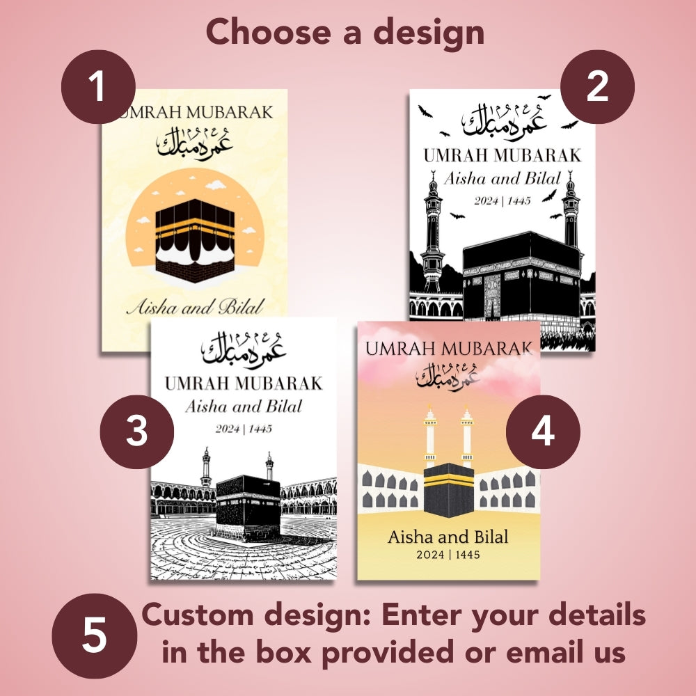 Personalised Umrah Mubarak Poster for Frames