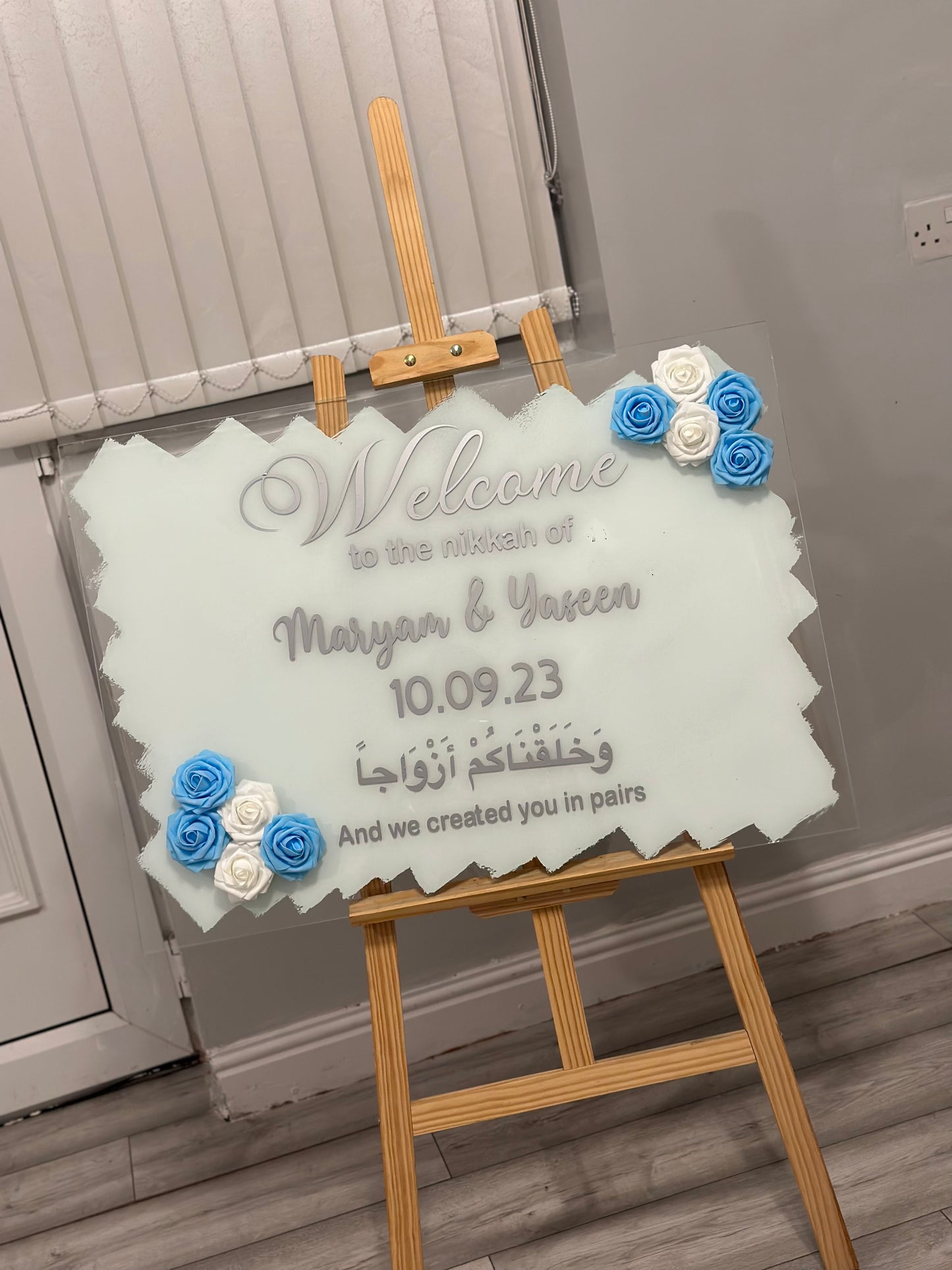 A1 glass welcome sign