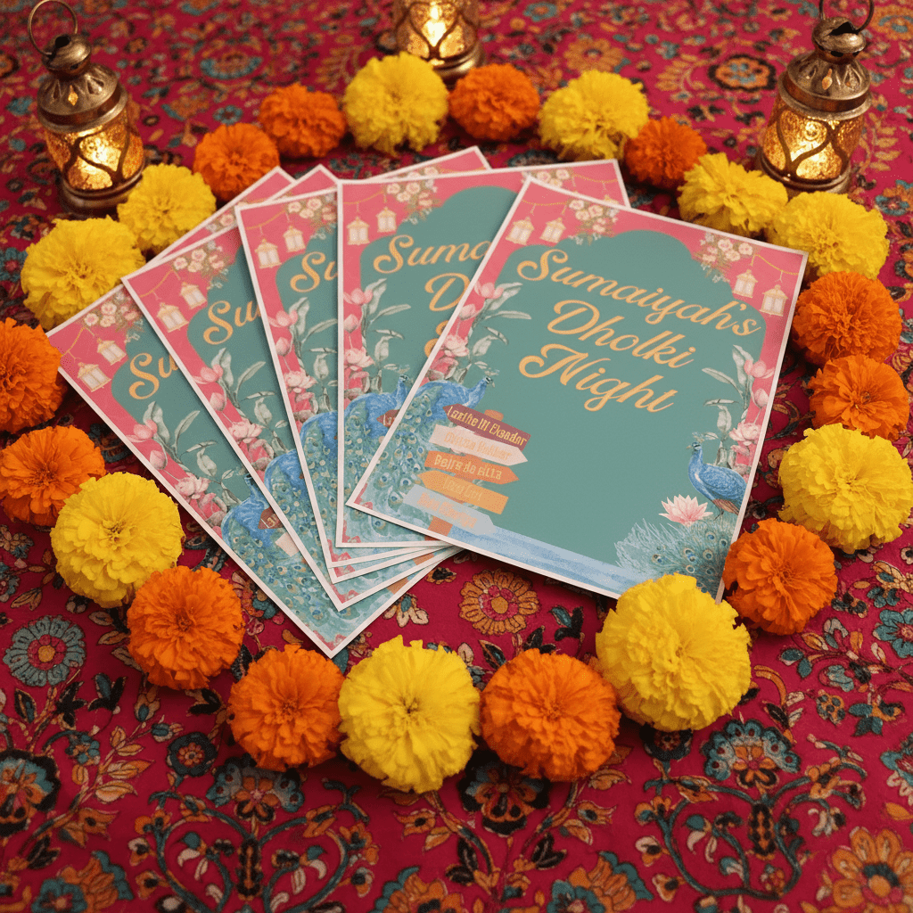 Dholki Booklet: Mehndi Songs & Custom Cover