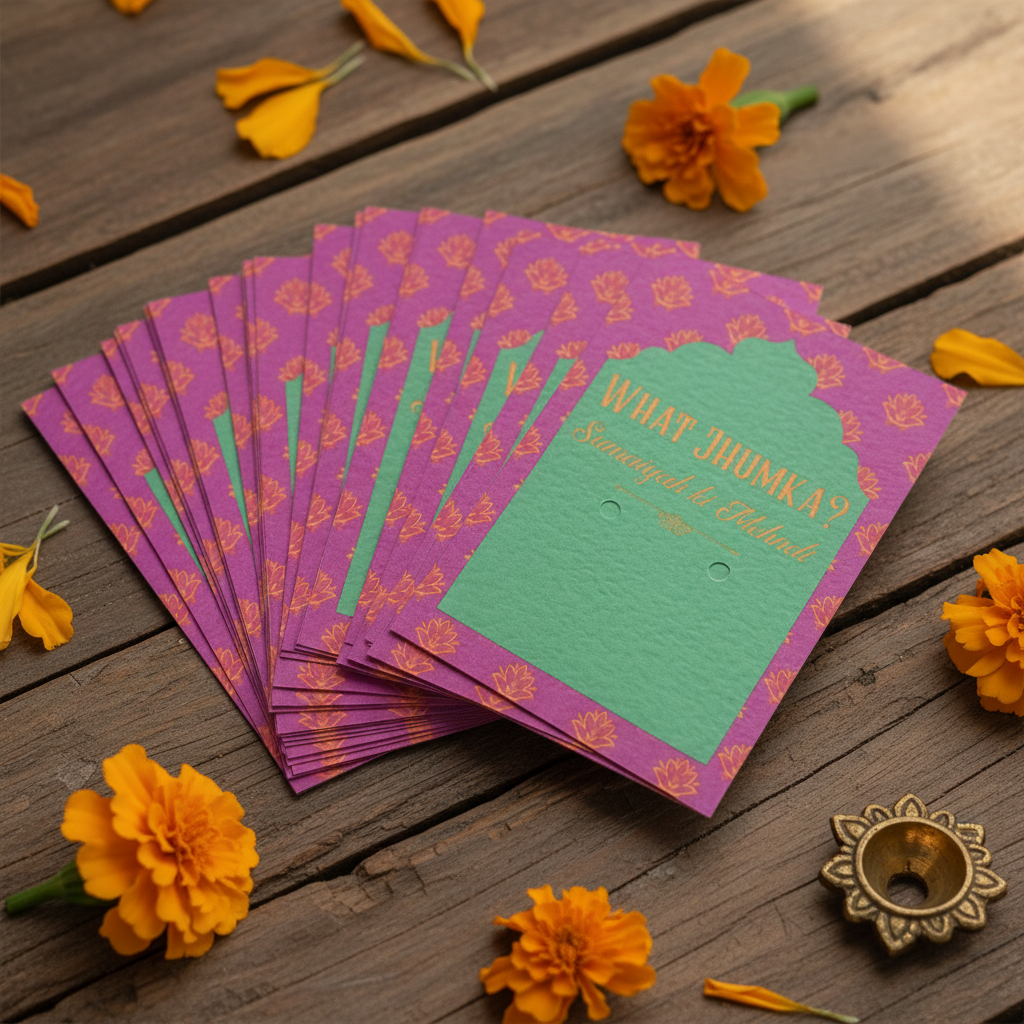 Custom Jhumka Cards: Personalised Earring Display & Gift Packaging