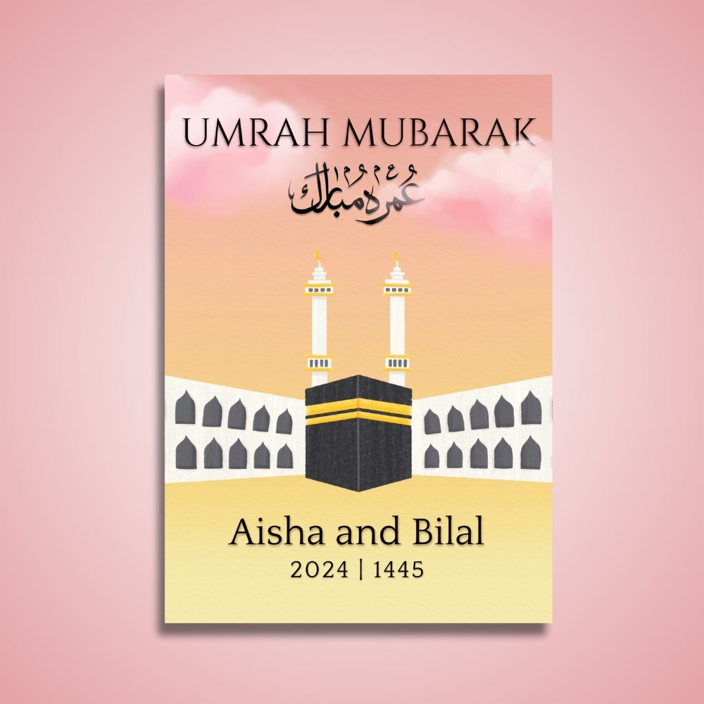 Personalised Umrah Mubarak Poster for Frames