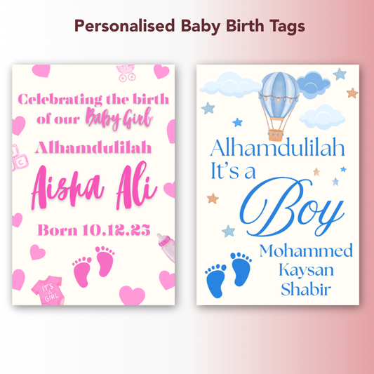 Personalised Baby Birth Tag