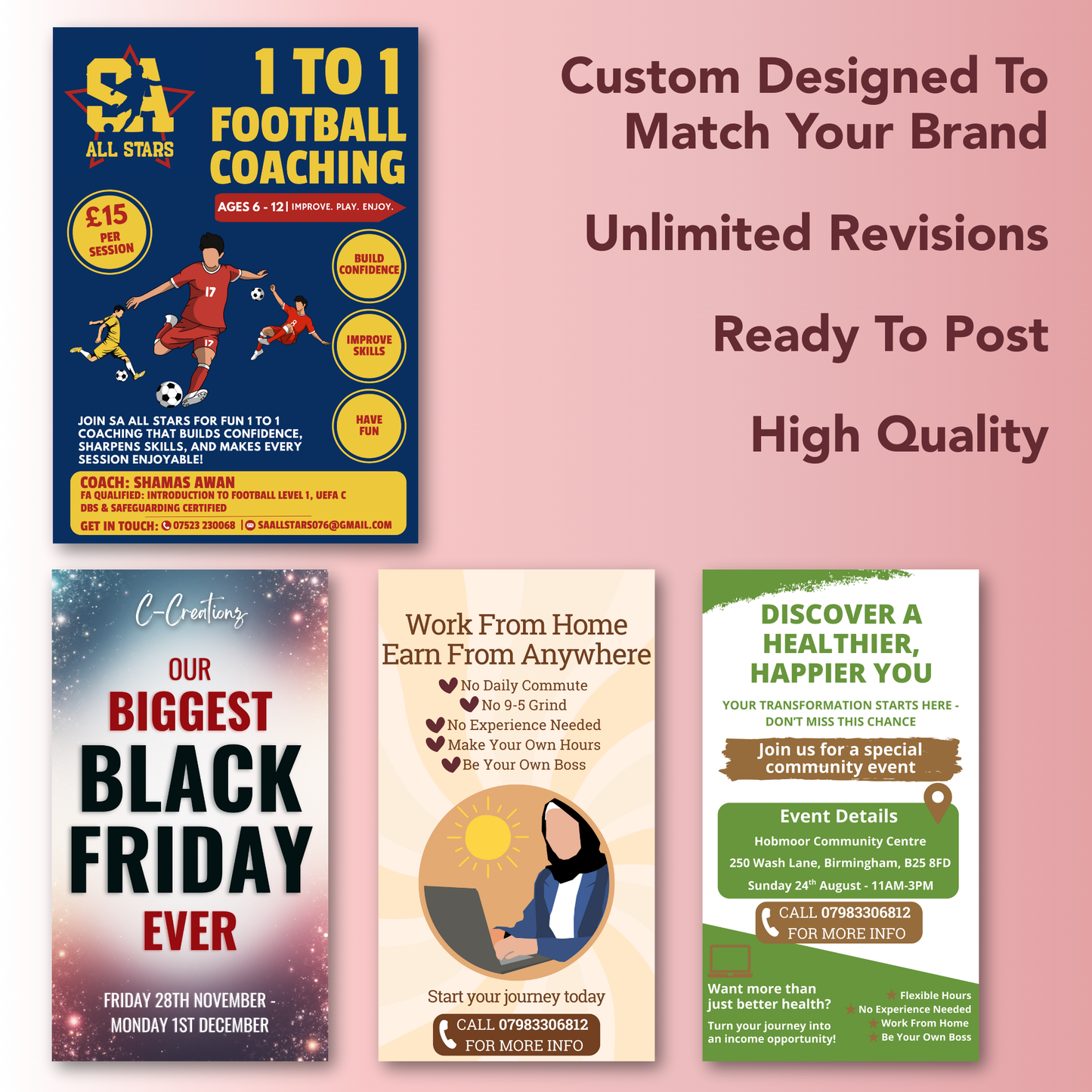 Custom Social Media Poster | Bespoke Business Flyer Design