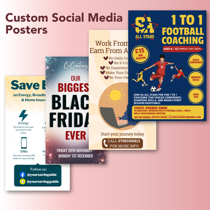 Custom Social Media Poster | Bespoke Business Flyer Design