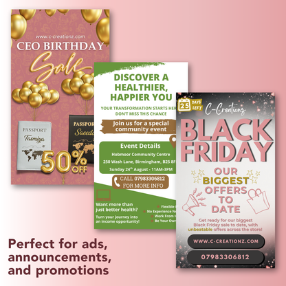 Custom Social Media Poster | Bespoke Business Flyer Design