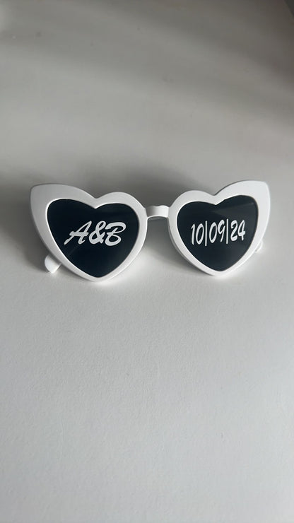 Personalised Heart-Shaped Wedding Sunglasses