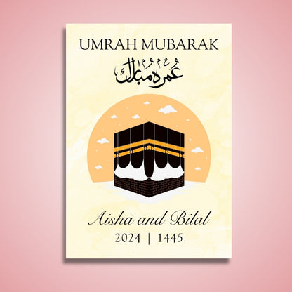 Personalised Umrah Mubarak Poster for Frames