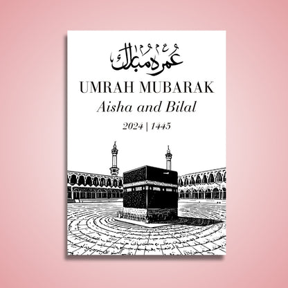 Personalised Umrah Mubarak Poster for Frames