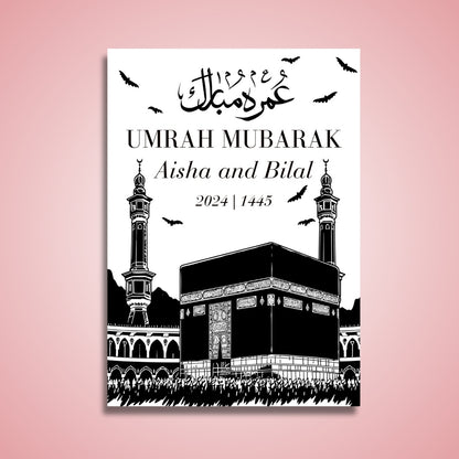 Personalised Umrah Mubarak Poster for Frames