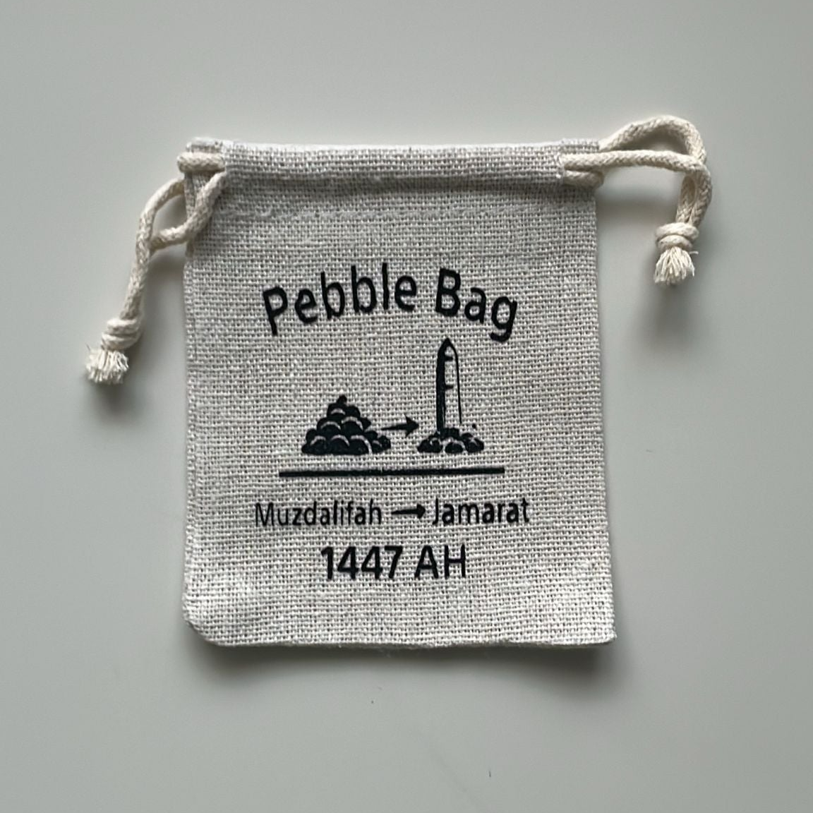 Personalised Hajj Pebble Bag | Muzdalifah to Jamarat | 1447 AH