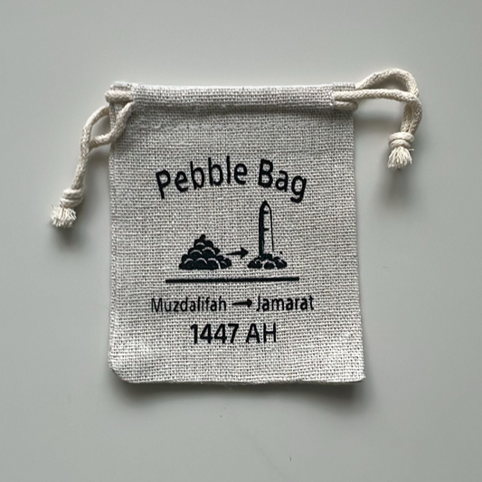 Personalised Hajj Pebble Bag | Muzdalifah to Jamarat | 1447 AH