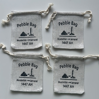 Personalised Hajj Pebble Bag | Muzdalifah to Jamarat | 1447 AH