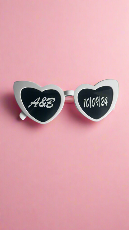 Personalised Heart-Shaped Wedding Sunglasses